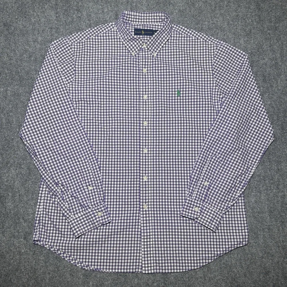 Polo Ralph Lauren Button Down Shirt Plaid Checkered Men XL Long Sleeve Lot of 2